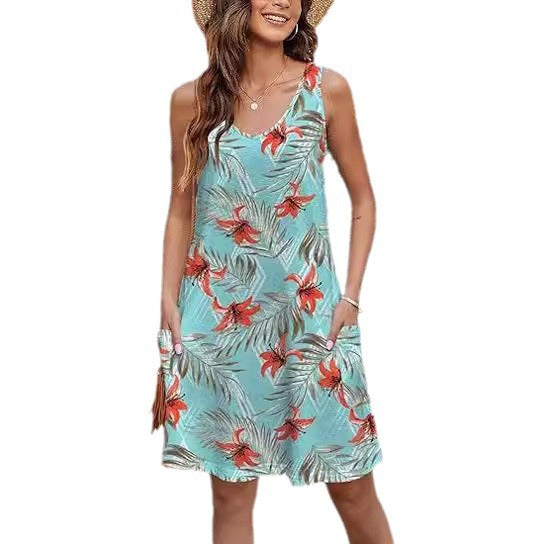 Robe Bohème à Col V avec Poches