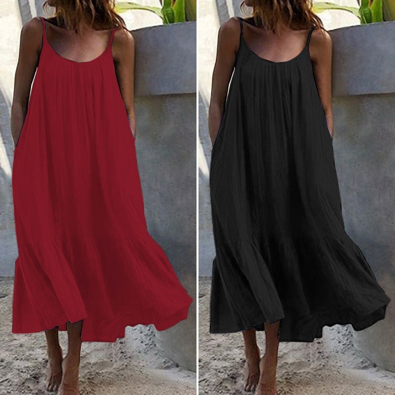 Robe Longue Élégante à Bretelles
