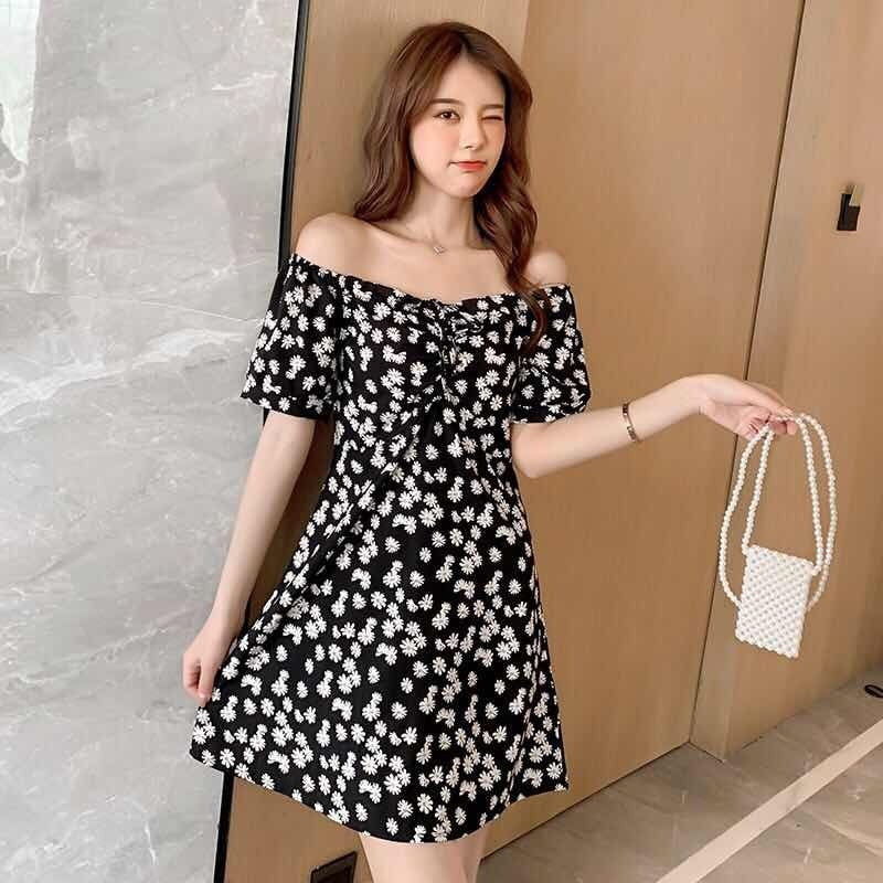 Robe Daisy Fleurie Épaules Dénudées