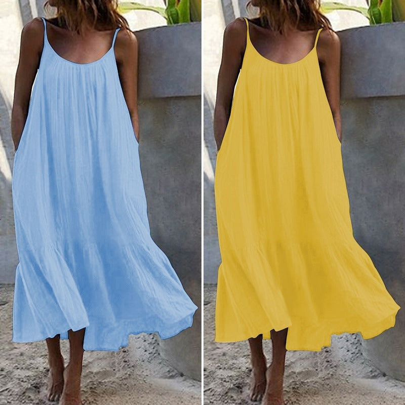 Robe Longue Élégante à Bretelles