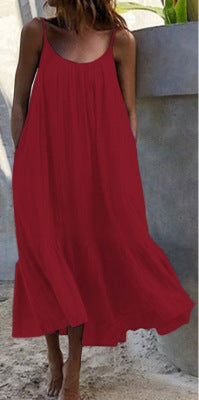 Robe Longue Élégante à Bretelles