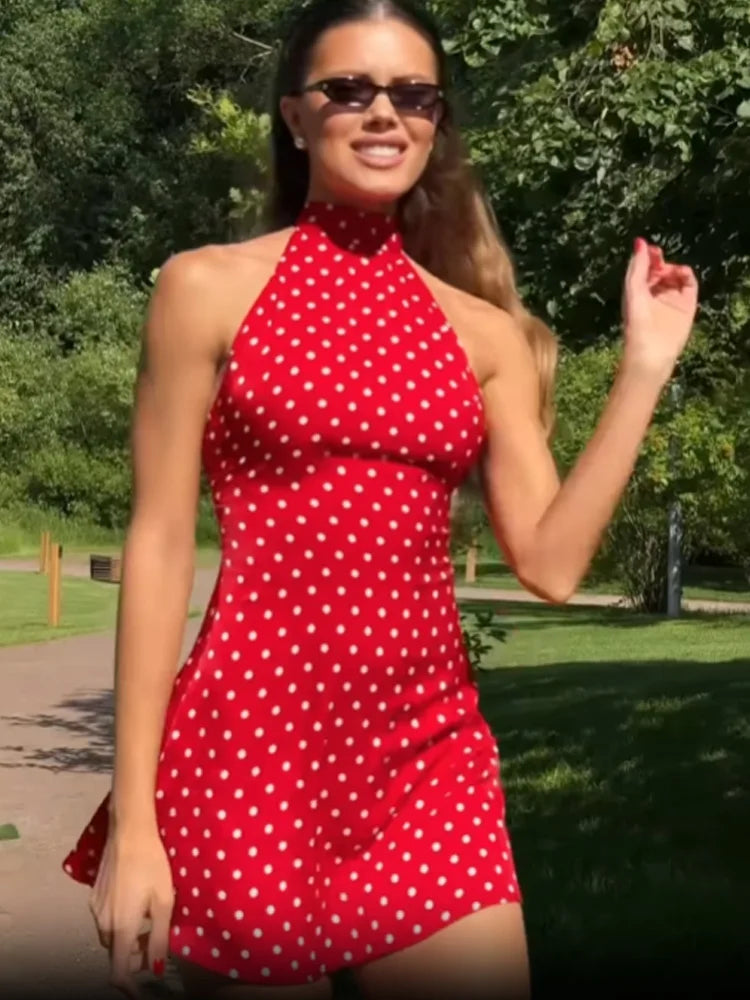 Robe Mini à Pois Dos Nu