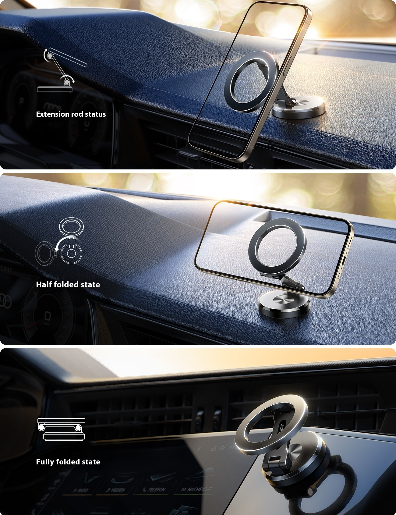 Support de voiture MagSafe pour téléphones portables